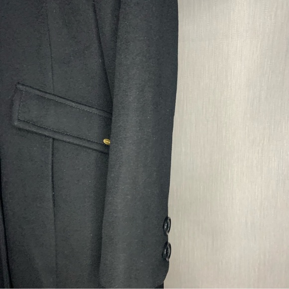 Ellen Tracy Wool Blend Black Trench Long Coat Single Breasted | Size 10 - Picture 10 of 17